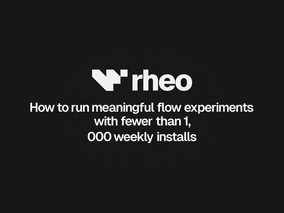 Rheo flow canvas with experiment variants for a low-traffic mobile app