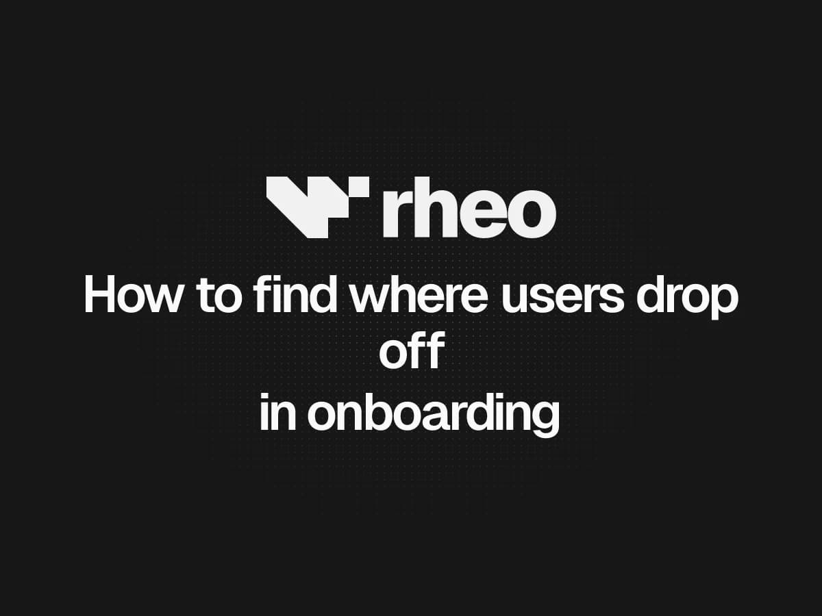 Rheo experiments dashboard showing A/B test variants and step-level funnel analytics