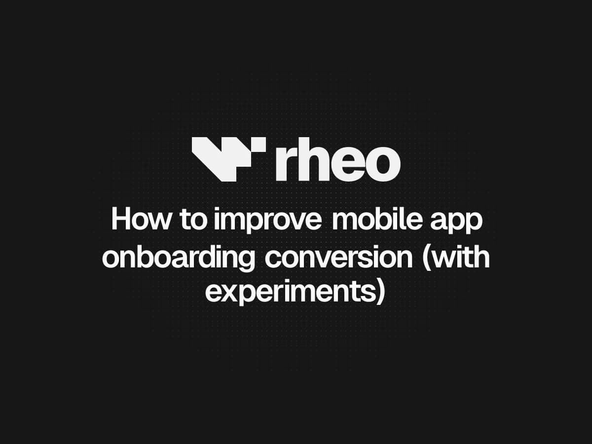 Rheo flow canvas with onboarding screens connected in the visual editor