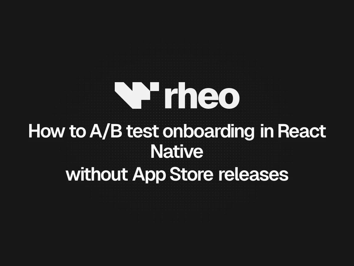 React Native onboarding A/B test workflow without App Store release